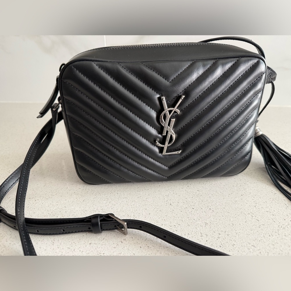 YSL Saint Laurent Lou Quilted Black Calfskin Leather Camera Bag - Picture 3 of 12
